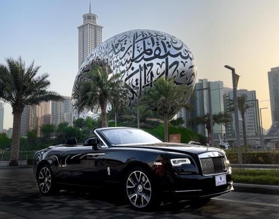 Rolls Royce Dawn Outside Museum of the Future | Exotic Cars Dubai